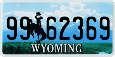 WY license plate 9962369