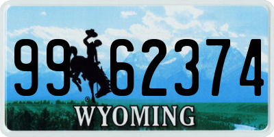 WY license plate 9962374