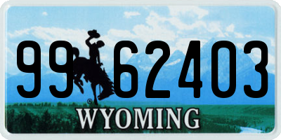 WY license plate 9962403