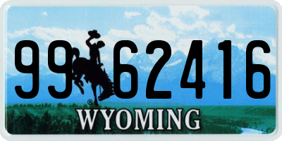 WY license plate 9962416