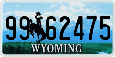 WY license plate 9962475