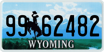 WY license plate 9962482