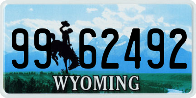 WY license plate 9962492