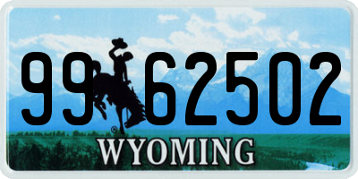 WY license plate 9962502