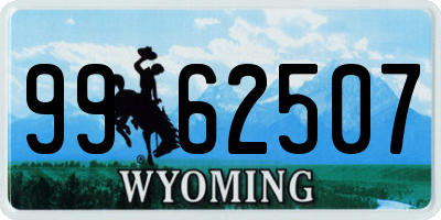 WY license plate 9962507