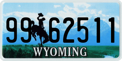 WY license plate 9962511