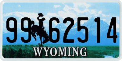 WY license plate 9962514