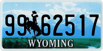 WY license plate 9962517