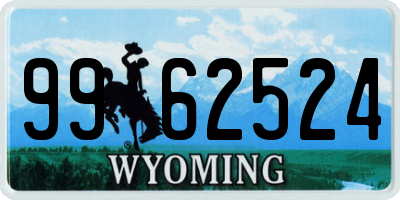 WY license plate 9962524