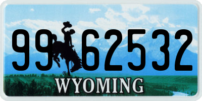 WY license plate 9962532