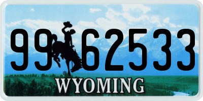 WY license plate 9962533