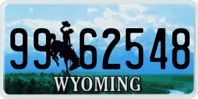 WY license plate 9962548