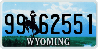 WY license plate 9962551