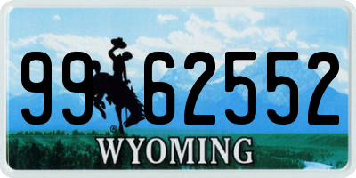 WY license plate 9962552