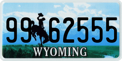 WY license plate 9962555
