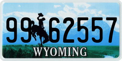 WY license plate 9962557