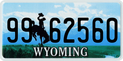 WY license plate 9962560