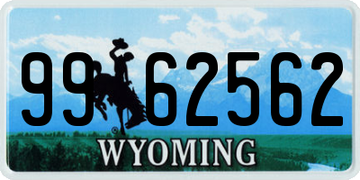 WY license plate 9962562