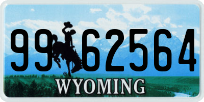 WY license plate 9962564