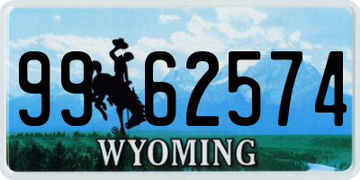 WY license plate 9962574