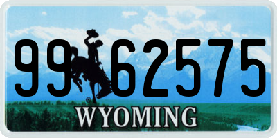 WY license plate 9962575