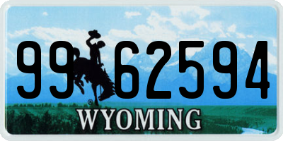 WY license plate 9962594
