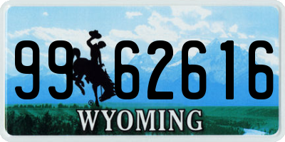 WY license plate 9962616