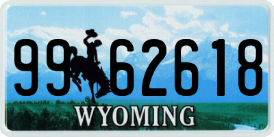 WY license plate 9962618