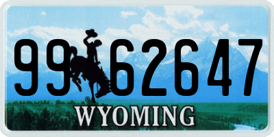 WY license plate 9962647