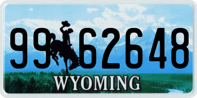 WY license plate 9962648