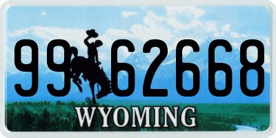 WY license plate 9962668