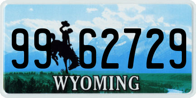 WY license plate 9962729