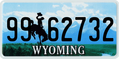 WY license plate 9962732