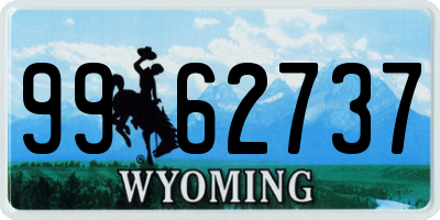 WY license plate 9962737
