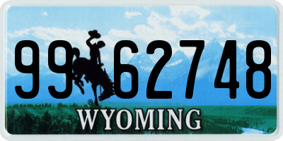 WY license plate 9962748
