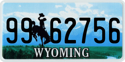 WY license plate 9962756