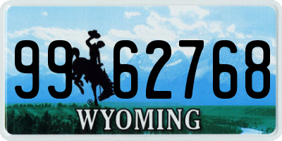 WY license plate 9962768