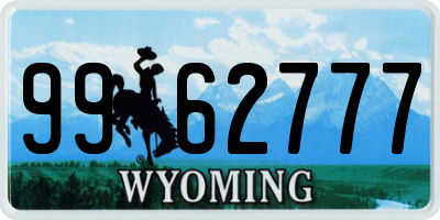 WY license plate 9962777