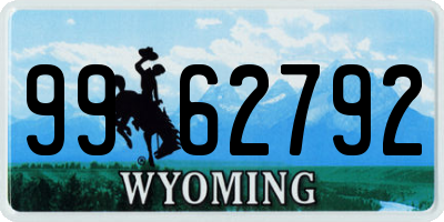 WY license plate 9962792