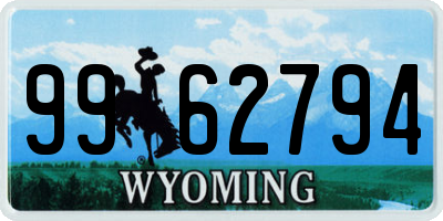WY license plate 9962794
