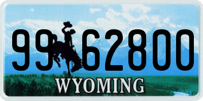 WY license plate 9962800