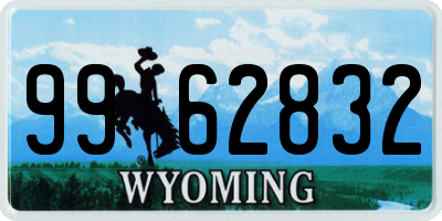 WY license plate 9962832