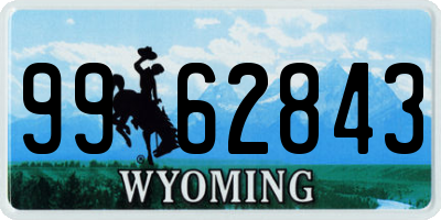 WY license plate 9962843
