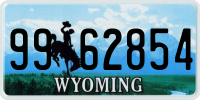 WY license plate 9962854