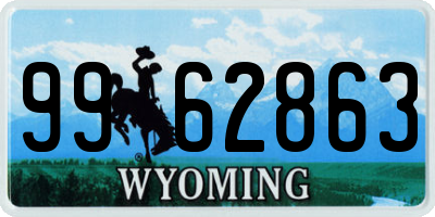 WY license plate 9962863