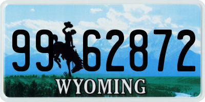 WY license plate 9962872