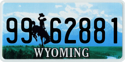 WY license plate 9962881