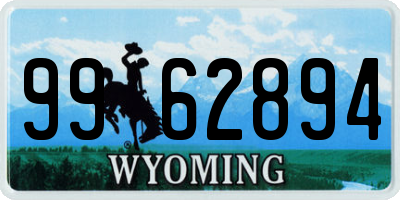 WY license plate 9962894
