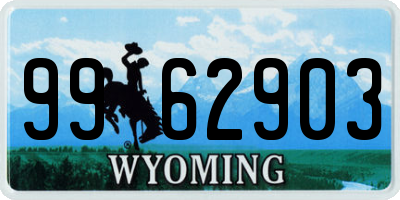 WY license plate 9962903