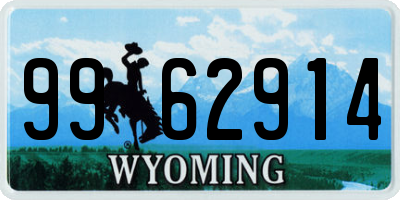 WY license plate 9962914